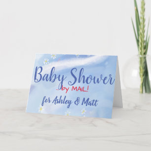 Baby Boy Soft Daisies Waterverf Gift Kaart