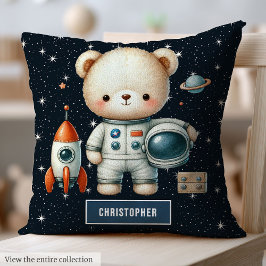 Baby Boy Space Pillow met aangepaste naam Teddy Be Kussen