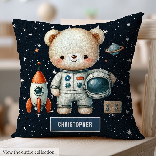 Baby Boy Space Pillow met aangepaste naam Teddy Be Kussen