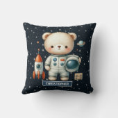 Baby Boy Space Pillow met aangepaste naam Teddy Be Kussen (Achterkant)