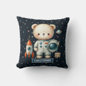 Baby Boy Space Pillow met aangepaste naam Teddy Be Kussen (Voorkant)