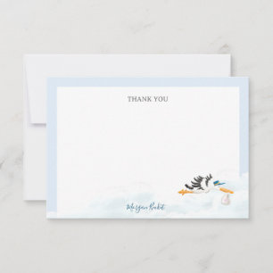 Baby Boy "Special Delivery" Stork Baby shower Bedankkaart