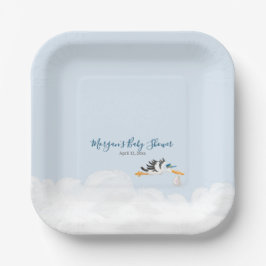 Baby Boy "Special Delivery" Stork Baby shower Papieren Bordje
