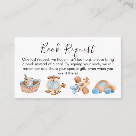 Baby Boy Speys Book request Kaart Insert (Voorkant)