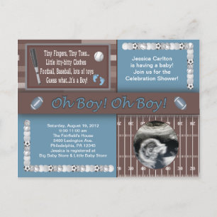 Baby Boy Sports Shower Briefkaart