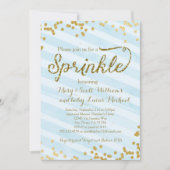 Baby Boy Sprinkle Shower Uitnodiging blauw goud (Voorkant)
