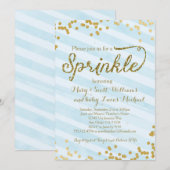 Baby Boy Sprinkle Shower Uitnodiging blauw goud (Voorkant / Achterkant)