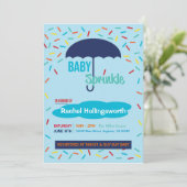 Baby Boy Sprinkle Umbrella Kaart (Staand voorkant)