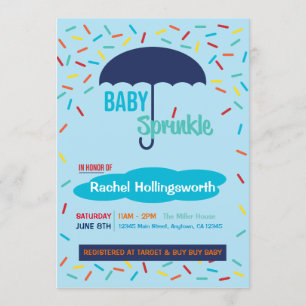 Baby Boy Sprinkle Umbrella Kaart