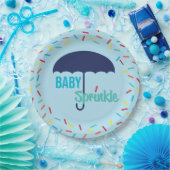 Baby Boy Sprinkle Umbrella Papieren Bordje (Feest)
