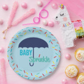 Baby Boy Sprinkle Umbrella Papieren Bordje (Feest)