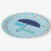 Baby Boy Sprinkle Umbrella Papieren Bordje (Gekanteld)