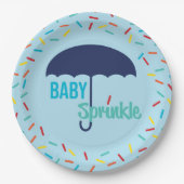 Baby Boy Sprinkle Umbrella Papieren Bordje (Voorkant)