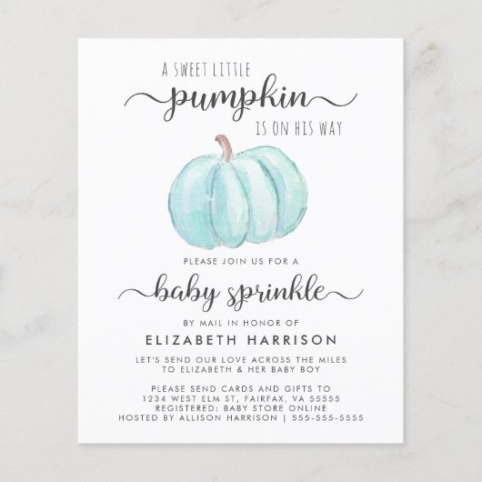 Baby Boy Sprinkle van Mail Blue Pumpkin (Voorkant)
