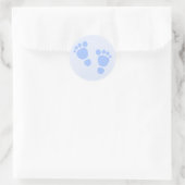 Baby Boy Sticker, Blauwe Voeten Ronde Sticker (Tas)