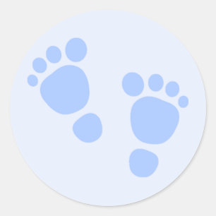 Baby Boy Sticker, Blauwe Voeten Ronde Sticker