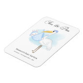 Baby Boy Stork Blue Shower Save the Date Magnet Magneet (Linkerzijde)