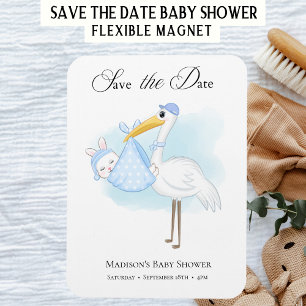 Baby Boy Stork Blue Shower Save the Date Magnet Magneet