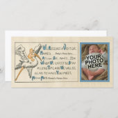  Baby Boy & Stork Geboorteaankondiging - Blauw Aankondiging (Voorkant / Achterkant)