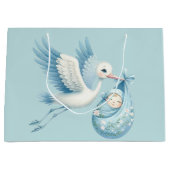 Baby Boy Stork Groot Cadeauzakje (Voorkant)