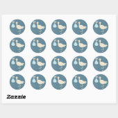 Baby Boy Stork Ronde Sticker (Vel)