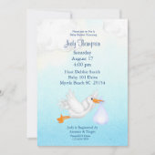 Baby Boy Stork Shower Invitations Kaart (Voorkant)