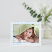 Baby Boy Stripes & Stippen Baby Aankondiging Afbee (Staand voorkant)