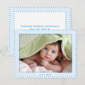 Baby Boy Stripes & Stippen Baby Aankondiging Afbee (Voorkant / Achterkant)