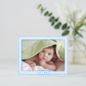 Baby Boy Stripes & Stippen Baby Aankondiging Afbee (Staand voorkant)