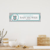 Baby Boy Stropdas Chevron Print Baby shower Banner (Keuken)