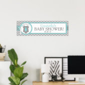 Baby Boy Stropdas Chevron Print Baby shower Banner (Thuiskantoor)
