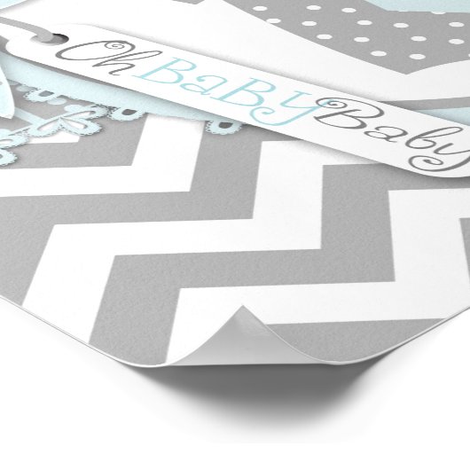 Baby Boy Stropdas Chevron Print Baby shower Banner (Hoek)