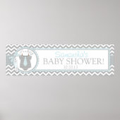 Baby Boy Stropdas Chevron Print Baby shower Banner (Voorkant)