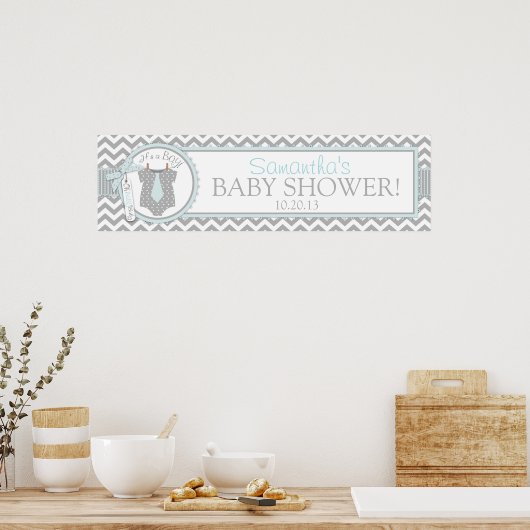 Baby Boy Stropdas Chevron Print Baby shower Banner (Keuken)