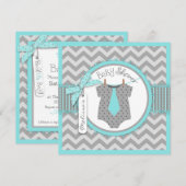 Baby Boy Stropdas Chevron Print Baby shower Kaart (Voorkant / Achterkant)
