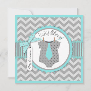 Baby Boy Stropdas Chevron Print Baby shower Kaart