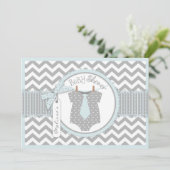 Baby Boy Stropdas Chevron Print Baby shower Kaart (Staand voorkant)