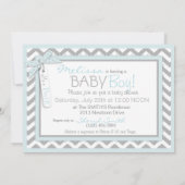 Baby Boy Stropdas Chevron Print Baby shower Kaart (Achterkant)