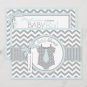 Baby Boy Stropdas Chevron Print Baby shower Kaart (Voorkant / Achterkant)
