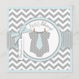 Baby Boy Stropdas Chevron Print Baby shower Kaart