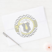 Baby Boy Stropdas Chevron Print Baby shower Ronde Sticker (Envelop)