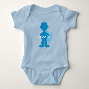Baby Boy Superheld Blue Silhouette Persoonlijk Romper
