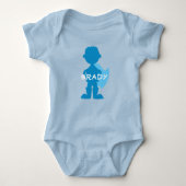 Baby Boy Superhero Blue Silhouette Gepersonaliseer Romper (Voorkant)