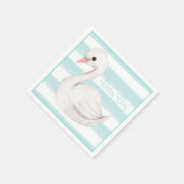 Baby Boy Swan Blue Script Baby shower Servet (Hoek)