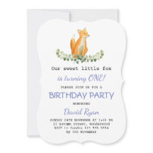 Baby Boy Sweet Fox Woodland Birthday Party