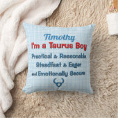 Baby Boy Taurus Zodiac Red en Blue Checks Kussen (Deken)