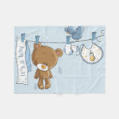 Baby Boy Teddy Bear Baby Blanket Fleece Deken (Voorkant (Horizontaal))