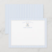 Baby Boy Teddy Bear Baby shower Dank je Kaarten Notitiekaartje (Voorkant / Achterkant)
