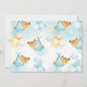Baby Boy Teddy Bear Balloons Baby shower Sprinkle Bedankkaart (Achterkant)