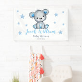 Baby Boy Teddy Bear Banner Sign Backdrop (Insitu)